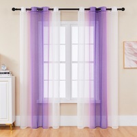 Cortinas Translúcidas de Voile con Degradado Gradual para Ventanas de Sala de Estar, Balcón y Ventanal, Listas para Usar, Directo de Fábrica