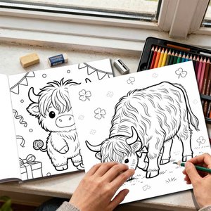 Quaderno <span class=keywords><strong>da</strong></span> <span class=keywords><strong>colorare</strong></span> con mucche delle Highland per adulti e bambini, disegni carini, antistress, regalo perfetto per gli amanti degli animali <span class=keywords><strong>da</strong></span> fattoria - Product Image 3