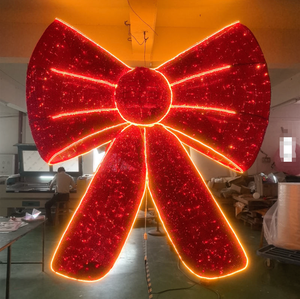 Nuevo Diseño Personalizado de Lazo Luminoso Navideño Gigante en 3D para Decoración de Exteriores, Iluminación Invernal de Grado Comercial, Luz LED con Patrón - Product Image 6