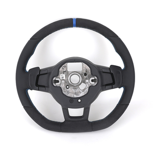 Volant en cuir Alcantara semi-perforé R Line pour VW Volkswagen <span class=keywords><strong>Golf</strong></span> 5 6 7 R MK5 MK6 MK7 Jetta Polo Passat CC B6 B7 - Product Image 1