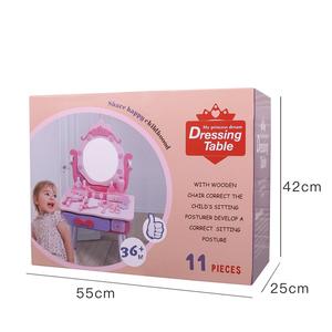 Toeletta in legno rosa con specchio in resina, <span class=keywords><strong>set</strong></span> di giochi di ruolo educativi per bambine - Product Image 5