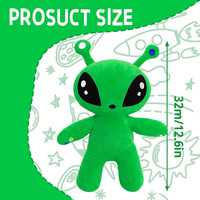 Peluche en forme de créature verte extraterrestre, jouet en peluche, coussin doux, figurine, poupée, décoration pour enfants, collectionneurs, vente en gros, poupée extraterrestre CPC pour enfants