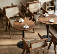 Ensemble de mobilier de restaurant sur mesure de luxe moderne, sièges modulaires en bois massif, table à manger, chaises pour hôtel, bistrot, projet