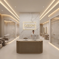 Enseigne lumineuse LED personnalisée en acrylique pour salon, magasin ou entreprise - Décoration murale - Enseigne de magasin en acrylique avec logo personnalisé