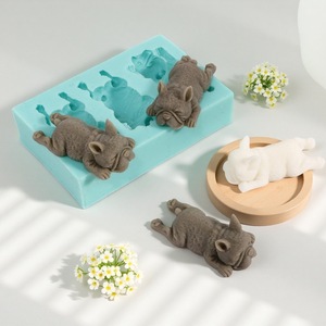 Sleeping Puppy Fondant Silicone Mold 3-Piece Rectangle Cake Decorating Mold For Baking And Diy Cartoon Animal Sculpting - Product Image 2
