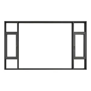 Lowe Thermal Plastic Warm Edge Spacer TPE Heat Insulated Tempered Glass Aluminum Casement Windows With 4SG Glass