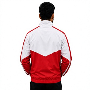 Custom High Quality Men’s Sports Track <b>Jacket</b> Windbreaker Latest Two Tone Red <b>White</b> <b>Jacket</b> Polyester Athletic Teamwear <b>Jacket</b> - Product Image 4