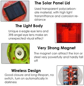 Luz de advertencia estroboscópica Solar LED para construcción, luz de advertencia automática de seguridad para tráfico en carretera - Product Image 3