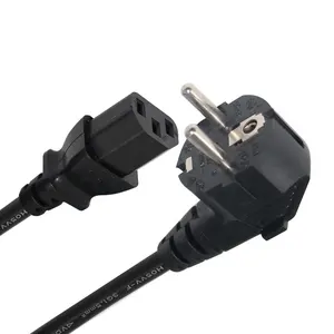 Europa Schuko a IEC Cable de alimentación de CA Cable de alimentación de extensión C13 Cable de alimentación de CA estándar europeo de 2 clavijas