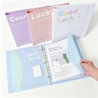 Carpeta de Anillas A4 Personalizada con 4 Bolsas Transparentes para Documentos, Organizador de PP Recargable para la Escuela y la Oficina