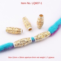 Perles creuses à grand trou Lingxing LQ607 pour tresses, bijoux, accessoires de coiffure, perles acryliques en lucite, perles dispersées pour coiffures DIY