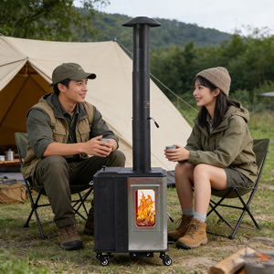Chauffage à granulés portable multi-usage, poêle à granulés extérieur en acier inoxydable antirouille, outil <span class=keywords><strong>de</strong></span> chauffage pratique pour jardin, patio et cour. - Product Image 6