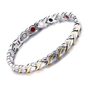 Bracelet à maillons tendance en alliage de zinc magnétique unisexe, bijou cadeau, design vague, poisson rouge, épi de blé - Product Image 1