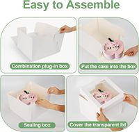 Boîtes à pâtisserie en papier blanc très vendues, personnalisées, 8 pouces, 10 pouces, 12 pouces, boîte à gâteau avec fenêtre transparente en PET