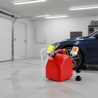 TOUKOO FTP001-06 Pompa di Trasferimento Carburante Autoadescante in Plastica con Adattatore, Alimentazione USB 3V DC, Portata 2.4GPM, Certificazione CE/FCC, 1 Anno di Garanzia