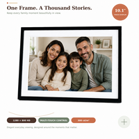 Cadre photo numérique intelligent 10,1 pouces, WiFi 2,4G, contrôle par application, écran tactile 1280x800, carte TF, photos, vidéos, calendrier, personnalisable