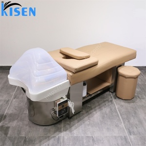 Kisen Ceramic Thai Lay Down Washing Chair Salon Furniture Customize Color Head Spa Shampoo Chair <b>Bed</b> for Therapy - Product Image 4