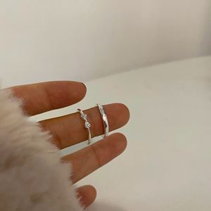 Anillo de Plata de Ley S925 con Diseño de Lazo, Elegante, Dulce, Fresco y Amoroso, Anillo Personalizado en Capas para Mujer, Material Principal Platino - Product Image 3