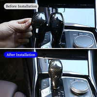 Accessoires d'intérieur en fibre de carbone véritable pour BMW 1/3/4 série F40 G20 G21 G22 G23 G24 Z4 2020-2023 pommeau de levier de vitesse couvercle d'habillage de tête