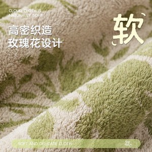 Coral Fleece Dishcloth Green 30x30 4Pcs Thick Absorbent Kitchen Cleaning Cloth - Product Image 3