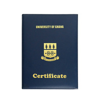 Porte-diplôme A4 en cuir PU avec doublure en velours et coin ruban