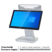 Système de caisse enregistreuse informatique 15,6'' POS, machine de vente électronique, écran tactile tout-en-un, Windows 10, Wi-Fi 6, Bluetooth 5.2, SSD