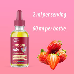 Complément liposomal NAD - 1200 mg de gouttes liquides de NAD+ pour femmes et hommes avec resvératrol, extrait de poivre noir, saveur fraise - Product Image 4