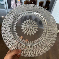 Assiette de présentation en verre antique à motif or et argent, couleur turquoise, pour mariage de luxe, vente en gros à prix d'usine
