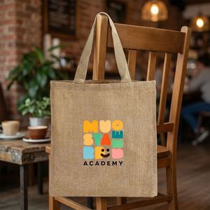 Bolsa de Yute Personalizada para la Academia, Bolsa Reutilizable para Compras, Bolsas de Gran Capacidad para Llevar al Aire Libre - Product Image 1