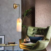 Applique murale LED moderne albâtre cuivre simplicité éclairage intérieur décoratif maison chambre couloir couloir salon couleur automatique