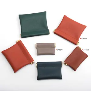Wholesale Custom Fashion Pu Leather Magnetic Pouch Bag With Logo Shrapnel Closure Leather Cosmetic Jewelry Pouch