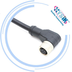 Kabel Distribusi Bersudut M8 6 Pin Jantan untuk Otomatisasi Pabrik, Kode A, Perakitan Koneksi IP67 - Product Image 2
