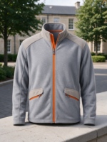 Veste polaire personnalisée pour uniformes scolaires, col montant, fermeture éclair intégrale, poches passepoilées, manteau, uniforme de bureau, vêtement d'extérieur d'entreprise
