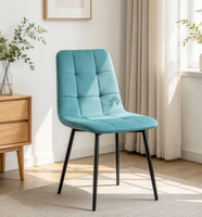 Chaise d'appoint en tissu matelassé à grille, style nordique minimaliste et épuré, pour l'intérieur de la maison