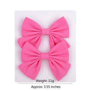 2 unids/set bebé niñas flor impresión bohemio estilo arco BB Clips para el pelo sombreros de los niños de algodón lindo horquillas accesorios para el cabello - Product Image 4