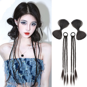 Vente en gros queue de cheval sans colle boxe <span class=keywords><strong>perle</strong></span> tressée queue de cheval extensions de cheveux pour femmes perruques synthétiques tressage cheveux extensions de cheveux - Product Image 1