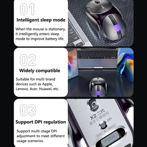 Souris sans fil <span class=keywords><strong>Inphic</strong></span> X2 à vente chaude, 2,4 G, tri-mode, silencieuse, rechargeable, souris de jeu professionnelle - Product Image 3