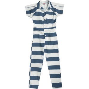 Combinaison de travail bon marché à boutons-pression, manches courtes, haute résistance, résistante aux déchirures, imprimé rayé pour prisonnier - Product Image 2