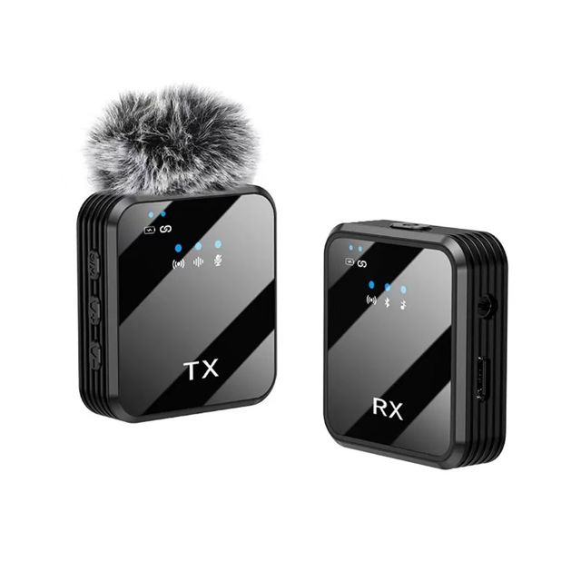 SX85 Wireless Lavalier Microphone Lapel Cordless Portable Microphone Noise Reduction Audio Mic for Camera Mobile Phone Vlog