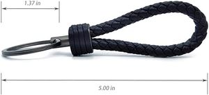 Accesorios Personalizados para Hombre, Llavero de Cuero Genuino Negro Trenzado de Alta Calidad, Llavero para Mujer, Colgante para Coche, Modelo de Regalo - Product Image 3