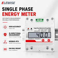 Compteur d'énergie intelligent monophasé 4P monté sur rail, protocole Modbus-RTU, communication RS485, écran LCD, multifonction, kWh