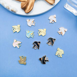 평화의 새 미니 비둘기 매력 보석 만들기 팔찌 대량 공예 목걸이 에나멜 비둘기 매력 - Product Image 4