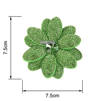 Bunga Rhinestone Motif 3D Dua Lapis 7,5cm |   Aplikasi Bunga Kaca 6 Lapis Kelopak untuk Tas, Kerajinan DIY, Grosir