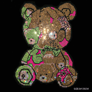 Skull Crossbones Rhinestone Transfer Hotfix Motif Green Yellow <strong>Red</strong> Tri Color for <strong>T</strong> <strong>Shirt</strong> Denim Biker Jacket Custom Wholesale - Product Image 5
