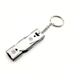 Lfedc Ống Đôi 120 DB Decibel cao ngoài trời kim loại thép khẩn cấp SOS <span class=keywords><strong>Keychain</strong></span> còi - Product Image 6