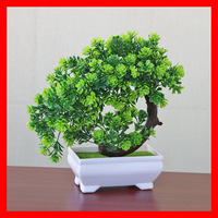 Plante Artificielle en Plastique en Pot, Bonsaï en Forme de Lune, Petit Arbre Décoratif pour la Maison, Mini Ornements Floraux, Vente en Gros Transfrontalière en Vrac