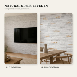 Pannello <span class=keywords><strong>in</strong></span> Marmo Naturale 15x60cm, <span class=keywords><strong>Rivestimento</strong></span> <span class=keywords><strong>in</strong></span> <span class=keywords><strong>Pietra</strong></span> 3D a Faccia Spaccata per Pareti Interne ed Esterne, Caminetti - Product Image 5