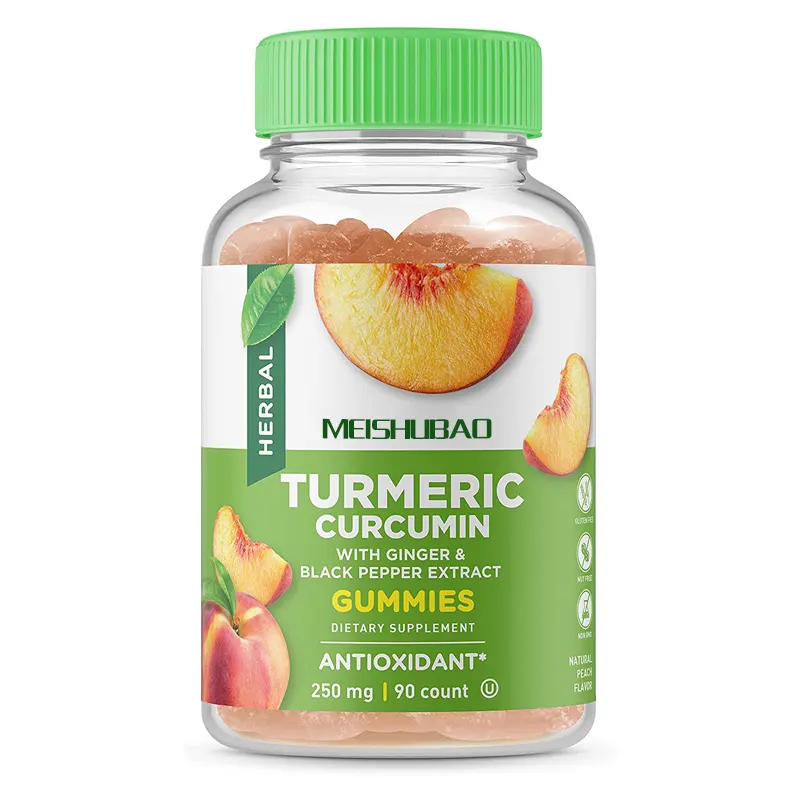 Meishubao turemeric curcumin with ginger   black pepper extract gummies for joint health