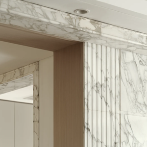 Grande dalle de marbre Arabescato Corchia poli naturel, marbre blanc naturel, mur de fond à rainures <span class=keywords><strong>d</strong></span>écoupées sur mesure - Product Image 5