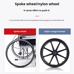 Sedia a Rotelle Pieghevole Leggera in Acciaio Fukeda per Anziani/Paralizzati, Design Portatile Utilizzabile Sdraiati, Scooter Manuale, 1 Anno di Garanzia - Product Image 3